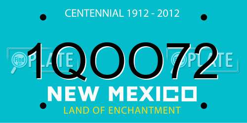 1QOO72 New Mexico License Plate