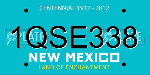 1QSE338 New Mexico License Plate