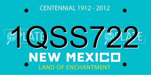 1QSS722 New Mexico License Plate