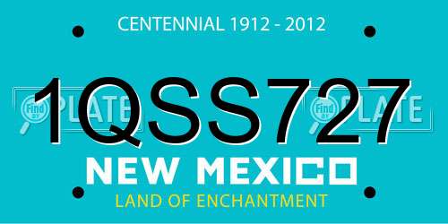 1QSS727 New Mexico License Plate