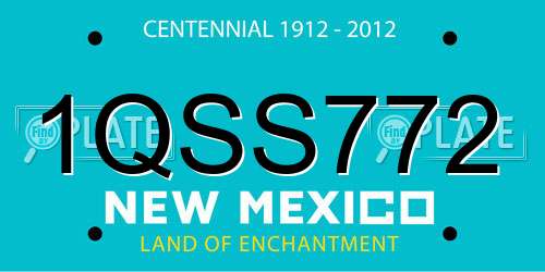 1QSS772 New Mexico License Plate