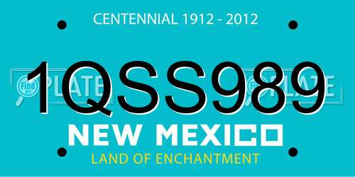 1QSS989 New Mexico License Plate