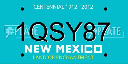 1QSY87 New Mexico License Plate