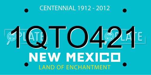 1QTO421 New Mexico License Plate