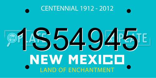 1S54945 New Mexico License Plate