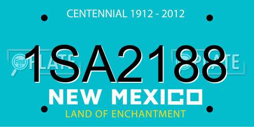 1SA2188 New Mexico License Plate