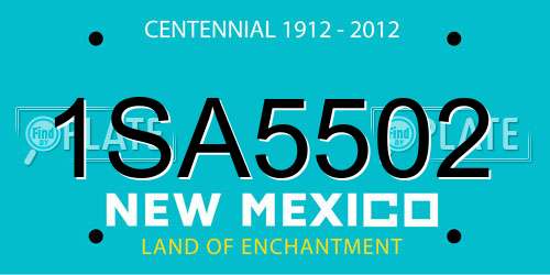 1SA5502 New Mexico License Plate