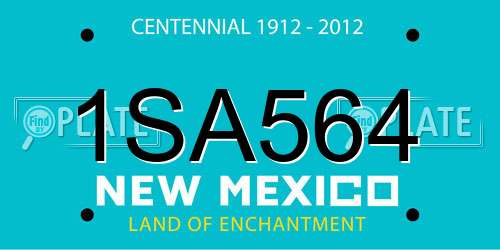 1SA564 New Mexico License Plate