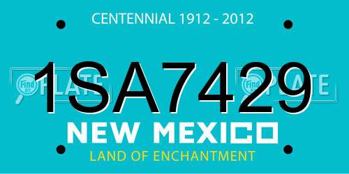 1SA7429 New Mexico License Plate
