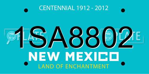 1SA8802 New Mexico License Plate