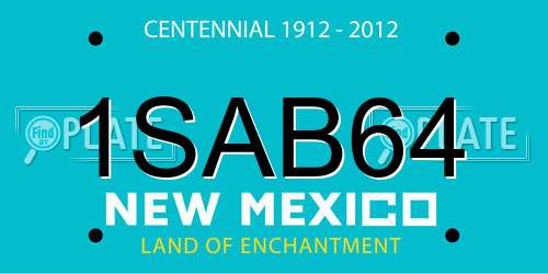 1SAB64 New Mexico License Plate