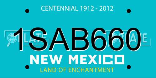 1SAB660 New Mexico License Plate