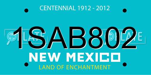 1SAB802 New Mexico License Plate