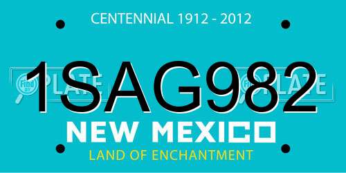 1SAG982 New Mexico License Plate