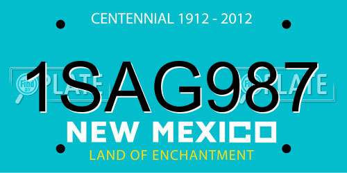 1SAG987 New Mexico License Plate