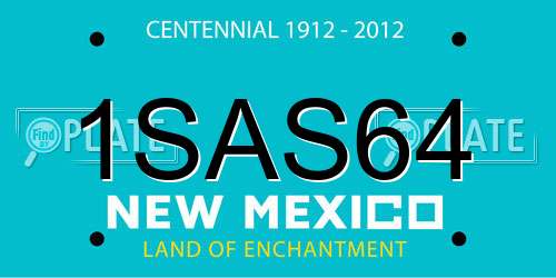 1SAS64 New Mexico License Plate
