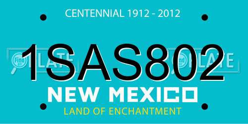 1SAS802 New Mexico License Plate