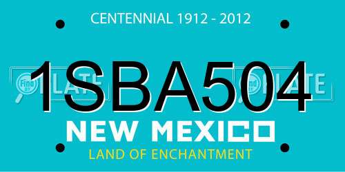1SBA504 New Mexico License Plate