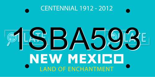 1SBA593 New Mexico License Plate