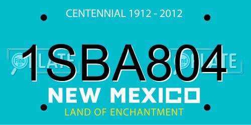 1SBA804 New Mexico License Plate