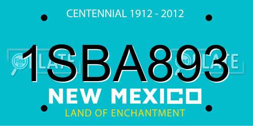 1SBA893 New Mexico License Plate
