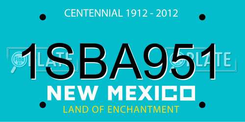 1SBA951 New Mexico License Plate