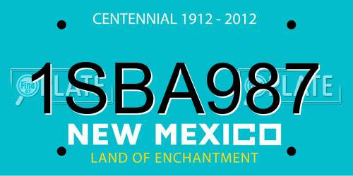 1SBA987 New Mexico License Plate