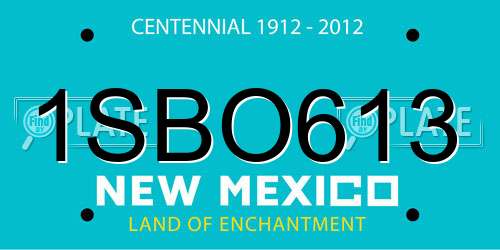 1SBO613 New Mexico License Plate