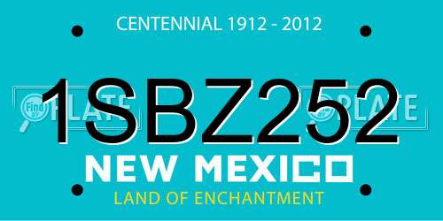 1SBZ252 New Mexico License Plate