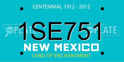 1SE751 New Mexico License Plate
