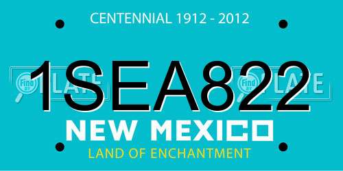 1SEA822 New Mexico License Plate