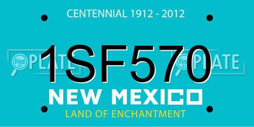 1SF570 New Mexico License Plate