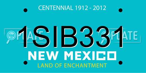 1SIB331 New Mexico License Plate