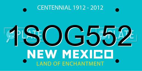 1SOG552 New Mexico License Plate