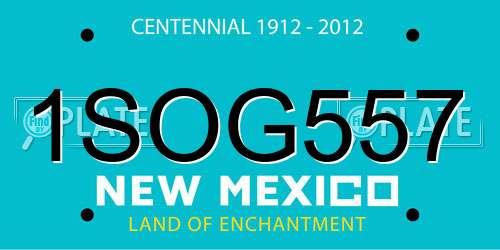 1SOG557 New Mexico License Plate
