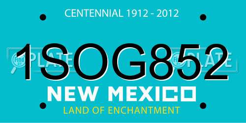 1SOG852 New Mexico License Plate