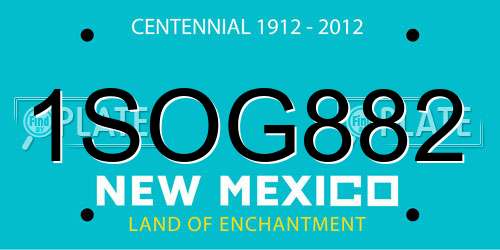 1SOG882 New Mexico License Plate