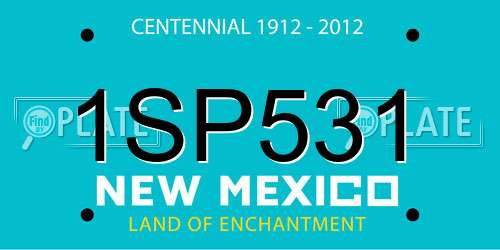 1SP531 New Mexico License Plate
