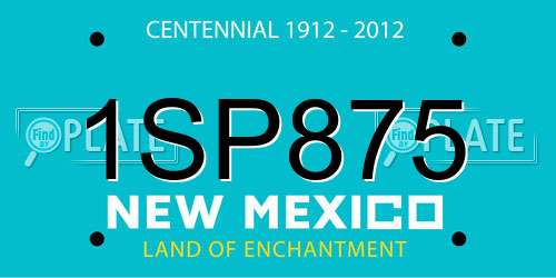 1SP875 New Mexico License Plate