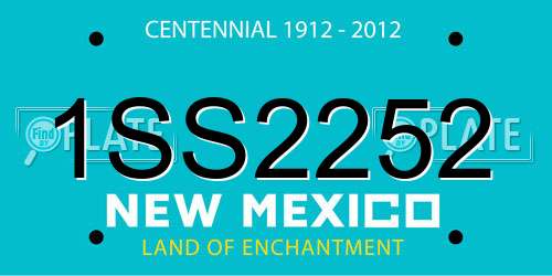 1SS2252 New Mexico License Plate