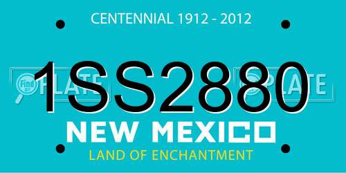 1SS2880 New Mexico License Plate