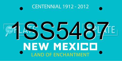 1SS5487 New Mexico License Plate