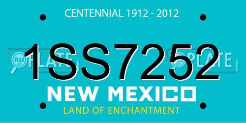 1SS7252 New Mexico License Plate