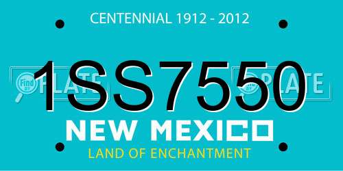 1SS7550 New Mexico License Plate