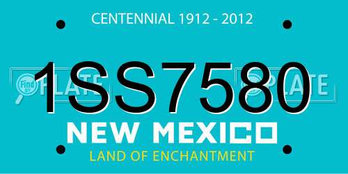 1SS7580 New Mexico License Plate