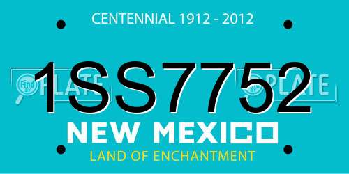 1SS7752 New Mexico License Plate