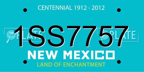 1SS7757 New Mexico License Plate