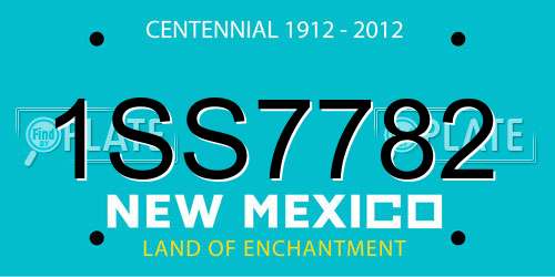 1SS7782 New Mexico License Plate