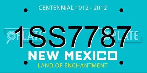 1SS7787 New Mexico License Plate