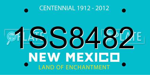 1SS8482 New Mexico License Plate